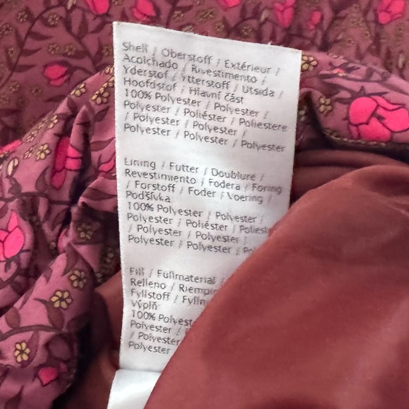 Anthropologie Numph Lillie Puffer Jacket XL Pink Floral Quilted - Picture 14 of 15